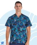 Chaqueta de uniforme médico para caballero Cherokee modelo TF730 aloha alien. Vista frontal.
