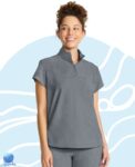 Chaqueta uniforme médico dama Healing Hands modelo HH752 grafito, derecha