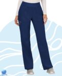 Pantalón uniforme médico dama Cherokee modelo WW110 azul marino, frontal