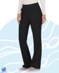 Pantalón uniforme médico dama Cherokee modelo WW110 negro, izquierda