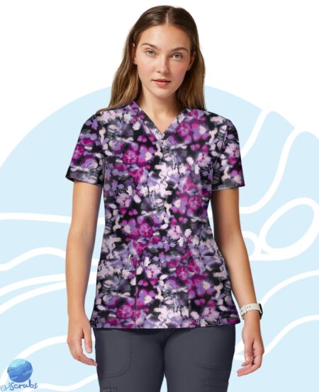 Chaqueta para dama con estampado.  De ajuste Clásico Moderno y cuello en V. Cuenta con dos bolsillos tipo parche con ranuras para lapiceros.
